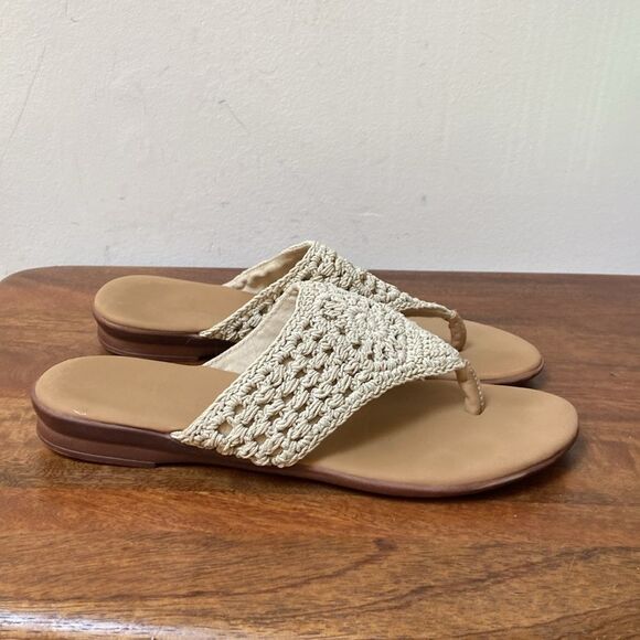 Tommy Bahama Women's Crochet Sandals in Cream and Tan - Picture 4 of 6